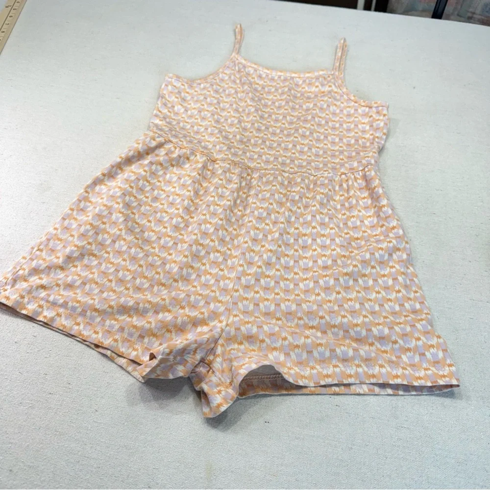 Carter’s Girls Patterned Romper - Cream and Orange - Size 10/10A